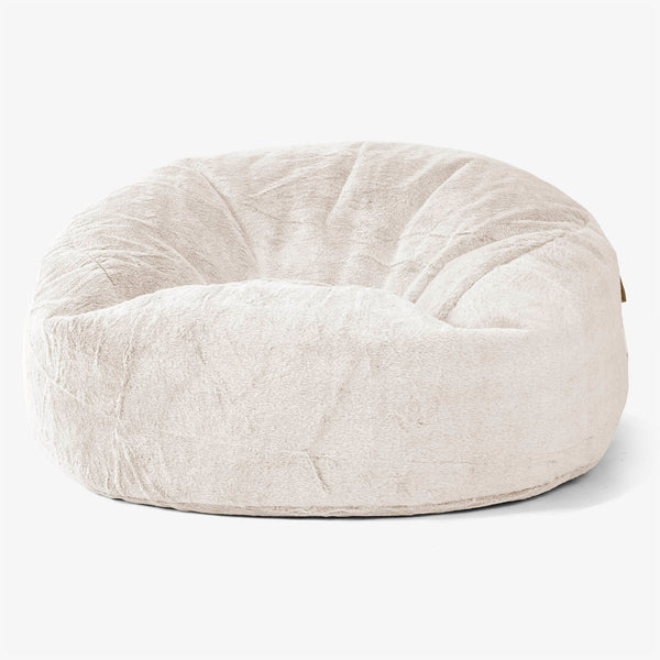 Pouf Sacco Gigante 'Mammut' - Pelliccia Di Coniglio Bianco 01
