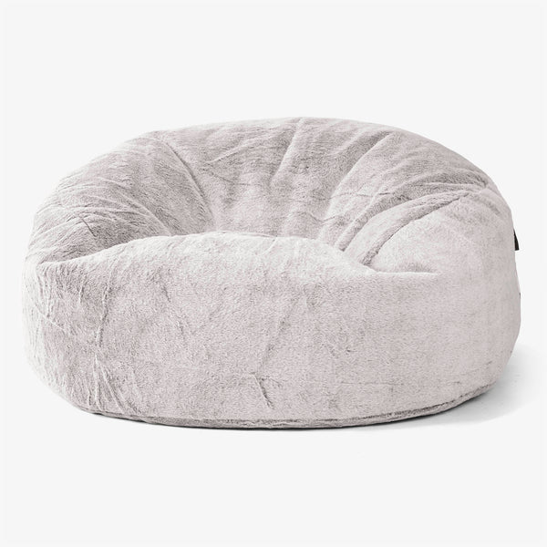 Pouf Sacco Gigante 'Mammut' - Pelliccia Di Coniglio Grigio Chiaro 01
