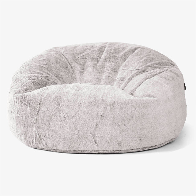 Pouf Sacco Gigante 'Mammut' - Pelliccia Di Coniglio Grigio Chiaro 01
