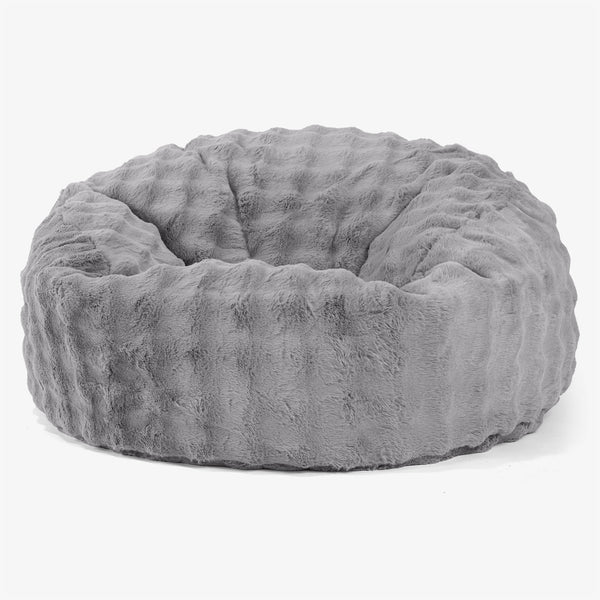 Pouf Sacco Gigante 'Mammut' - Pelliccia Sintetica a Bolle Grigio 01