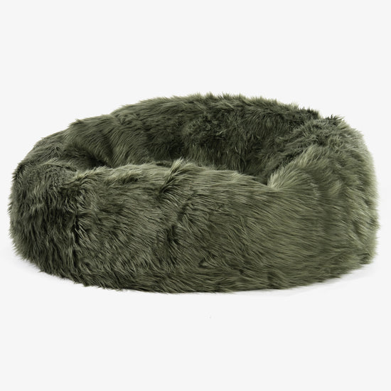 Pouf Sacco Gigante 'Mammut' - Pelliccia Sintetica Mongola Verde Salvia 01