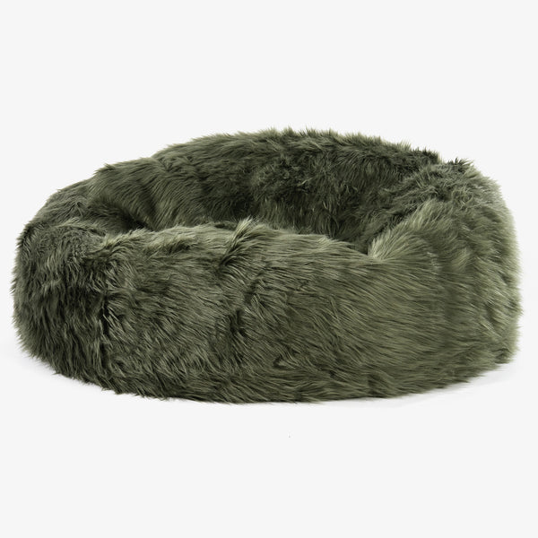 Pouf Sacco Gigante 'Mammut' - Pelliccia Sintetica Mongola Verde Salvia 01