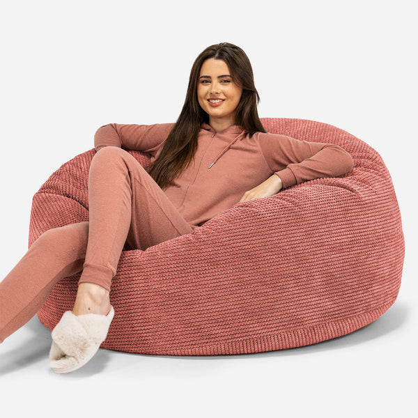 Pouf Sacco Gigante 'Mammut' - Pompon Arancione Zucca 01