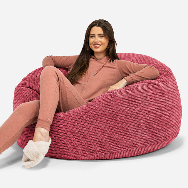 Pouf Sacco Gigante 'Mammut' - Pompon Rosso pastello 01