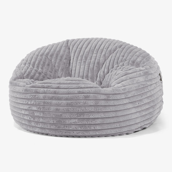 Pouf Sacco Gigante 'Mammut' - Velluto Felpato Ultra Morbido Grigio 01