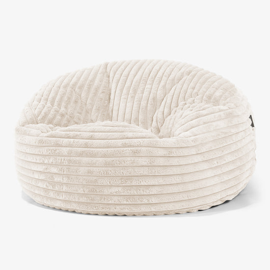 Pouf Sacco Gigante 'Mammut' - Velluto Felpato Ultra Morbido Panna 01