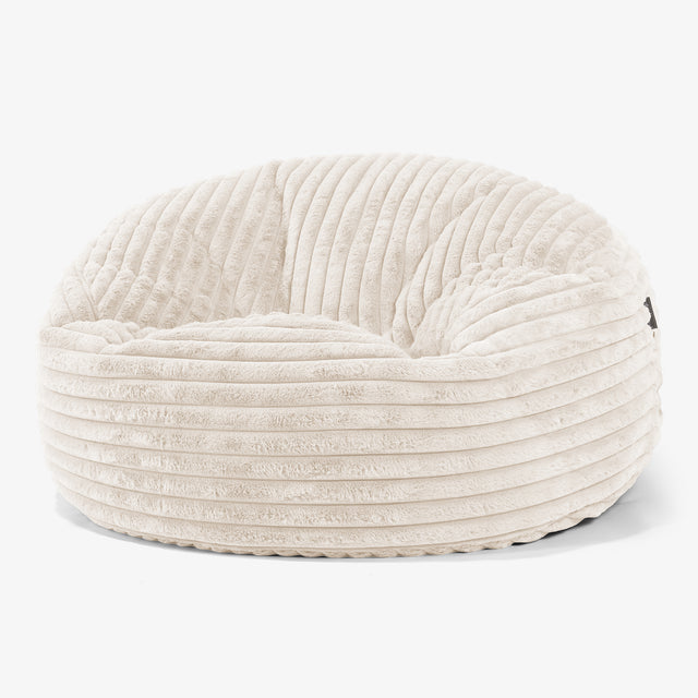 Pouf Sacco Gigante 'Mammut' - Velluto Felpato Ultra Morbido Panna 01