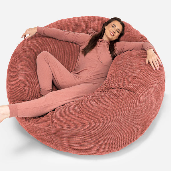 Pouf Sacco Gigante XXXL 'Mega Mammut' - Pompon Arancione Zucca 01