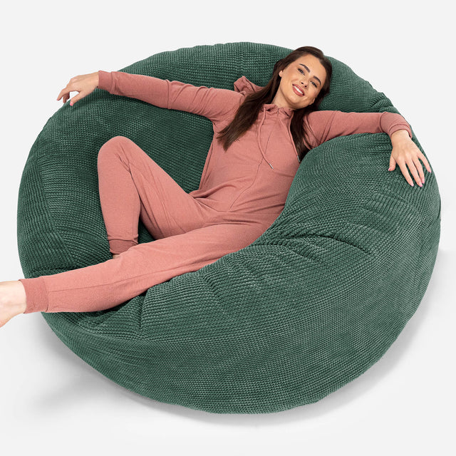 Pouf Sacco Gigante XXXL 'Mega Mammut' - Pompon Verde Muschio 01