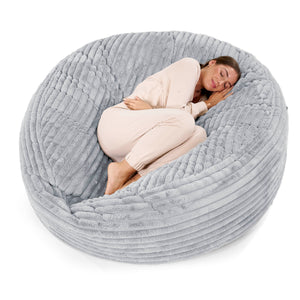 Pouf Sacco Gigante XXXL 'Mega Mammut' - Velluto Felpato Ultra Morbido Azzurro Uovo di Anatra