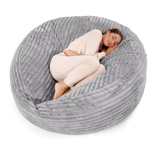 Pouf Sacco Gigante XXXL 'Mega Mammut' - Velluto Felpato Ultra Morbido Grigio