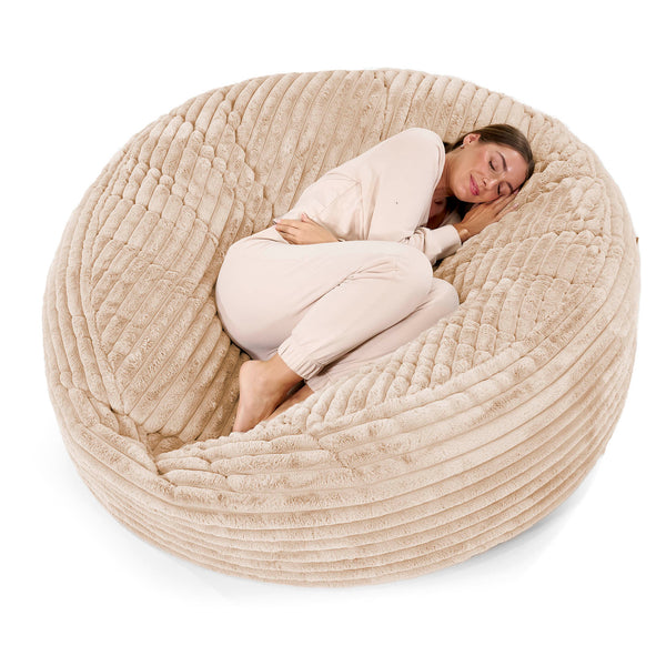 Pouf Sacco Gigante XXXL 'Mega Mammut' - Velluto Felpato Ultra Morbido Pesca