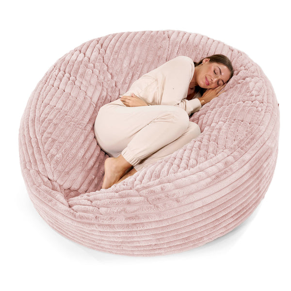 Pouf Sacco Gigante XXXL 'Mega Mammut' - Velluto Felpato Ultra Morbido Rosa Antico