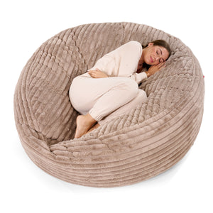 Pouf Sacco Gigante XXXL 'Mega Mammut' - Velluto Felpato Ultra Morbido Visone