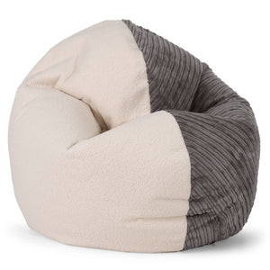 Sedia Pouf Sacco Flexforma Junior per Bambini e Adolescenti 2 a 14 anni - Bouclé & Velluto a Coste Grafite