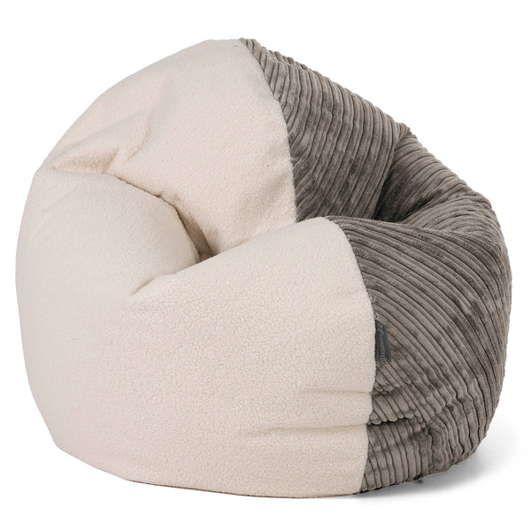 Sedia Pouf Sacco Flexforma Junior per Bambini e Adolescenti 2 a 14 anni - Bouclé & Velluto a Coste Grafite 01