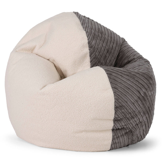 Sedia Pouf Sacco Flexforma Junior per Bambini e Adolescenti 2 a 14 anni - Bouclé & Velluto a Coste Grafite 01