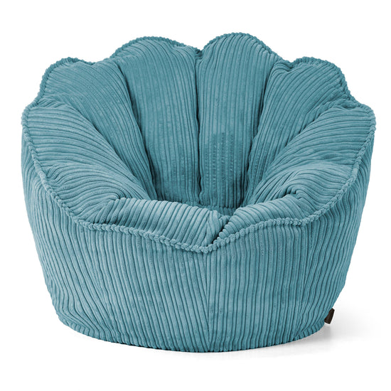 Sedia Pouf Sacco Natalia Sacco - Velluto a Coste Egeo Blu 01