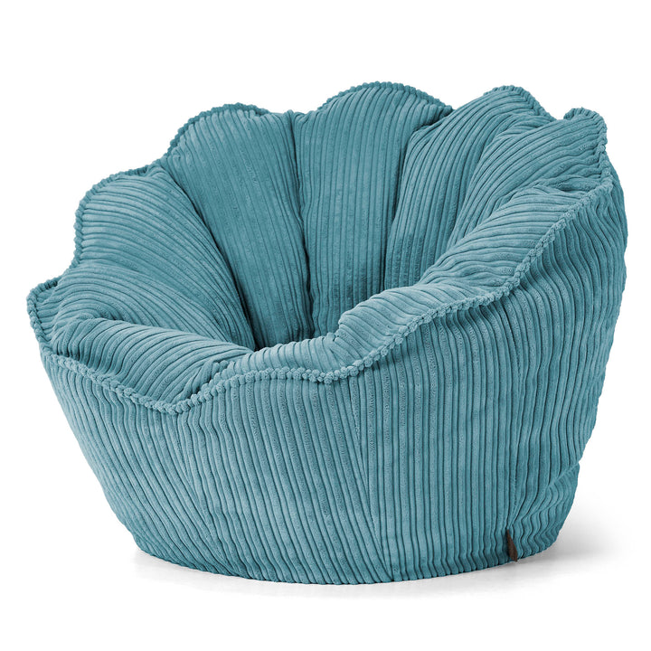 Sedia Pouf Sacco Natalia Sacco - Velluto a Coste Egeo Blu 02