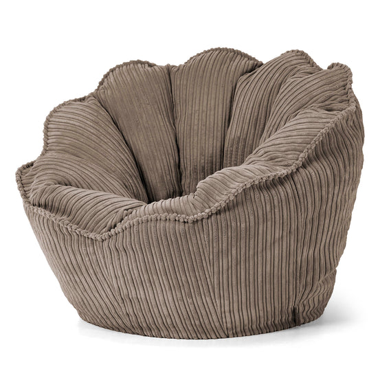 Sedia Pouf Sacco Natalia Sacco - Velluto a Coste Grigio Tortora 02