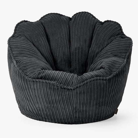 Sedia Pouf Sacco Natalia Sacco - Velluto a Coste Nero 01