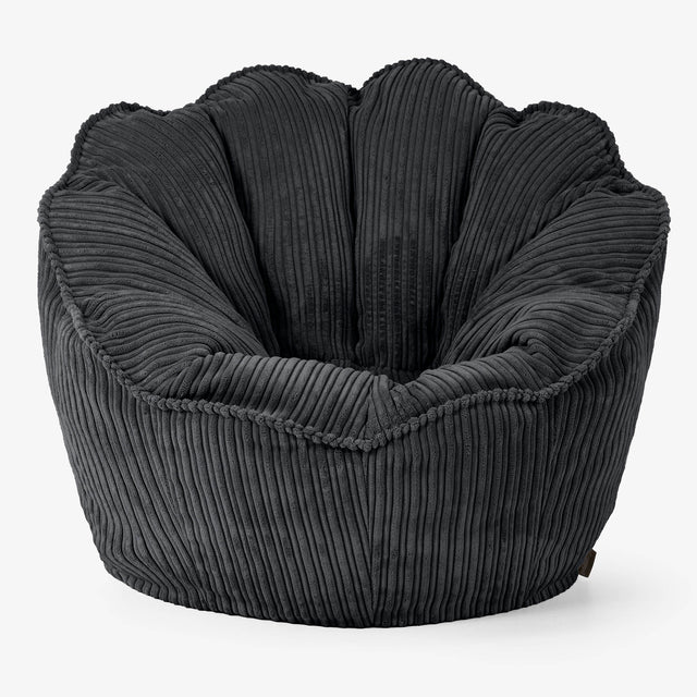 Sedia Pouf Sacco Natalia Sacco - Velluto a Coste Nero 01