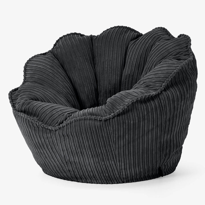 Sedia Pouf Sacco Natalia Sacco - Velluto a Coste Nero 02