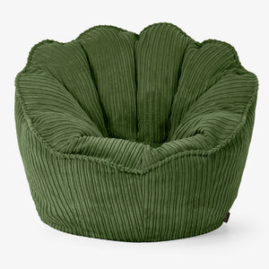 Sedia Pouf Sacco Natalia Sacco - Velluto a Coste Verde Foresta