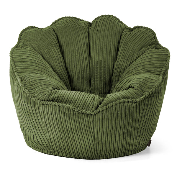 Sedia Pouf Sacco Natalia Sacco - Velluto a Coste Verde Foresta 01