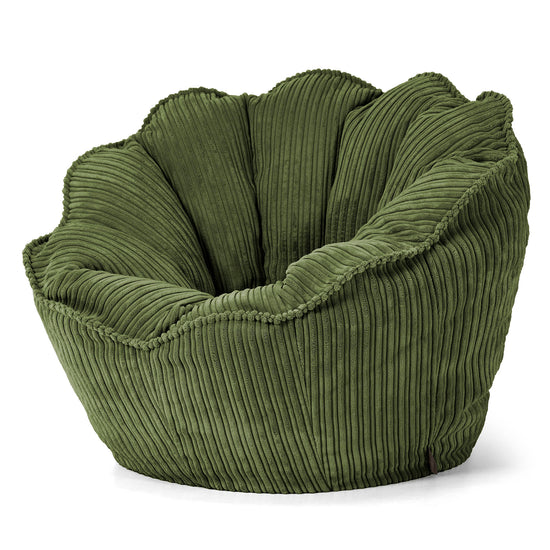 Sedia Pouf Sacco Natalia Sacco - Velluto a Coste Verde Foresta 02