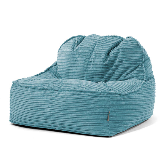 Sedia Pouf Sacco Sloucher 2.0 - Velluto a Coste Egeo Blu 01