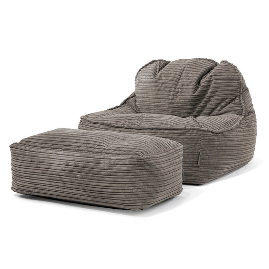 Sedia Pouf Sacco Sloucher 2.0 - Velluto a Coste Grafite 02
