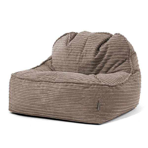 Sedia Pouf Sacco Sloucher 2.0 - Velluto a Coste Grigio Tortora 01