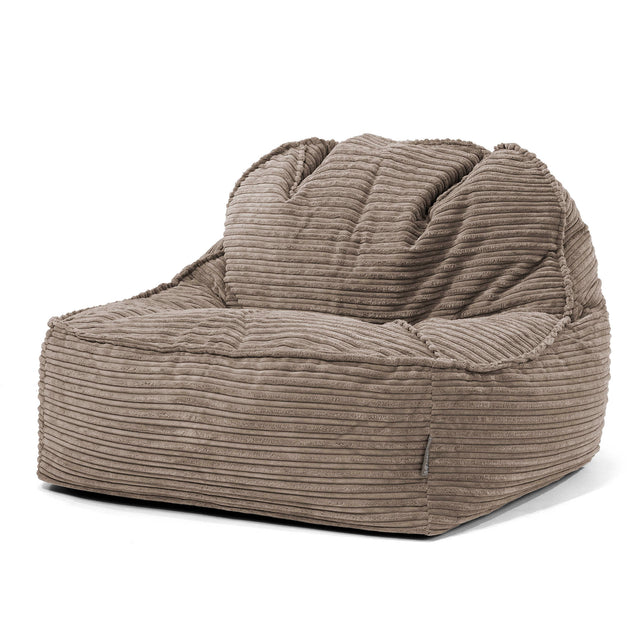 Sedia Pouf Sacco Sloucher 2.0 - Velluto a Coste Grigio Tortora 01