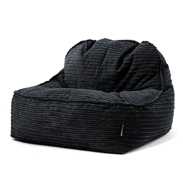 Sedia Pouf Sacco Sloucher 2.0 - Velluto a Coste Nero 01