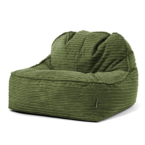 Sedia Pouf Sacco Sloucher 2.0 - Velluto a Coste Verde Foresta 01