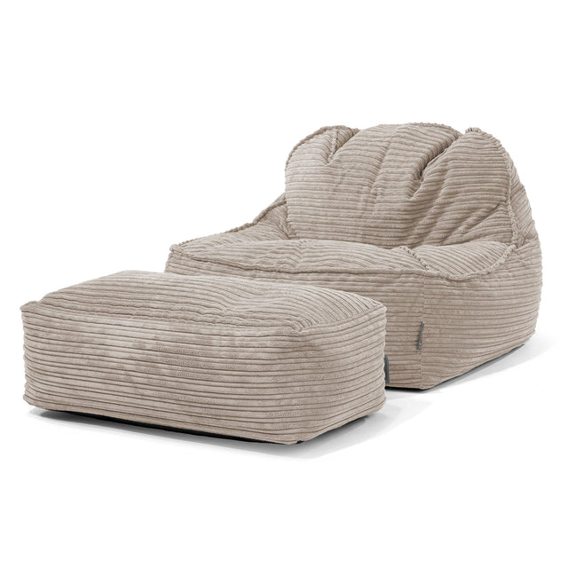 Sedia Pouf Sacco Sloucher 2.0 - Velluto a Coste Visone 02