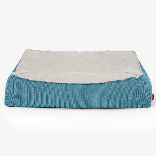 Pouf Divano Sloucher - Bouclé & Velluto a Coste Egeo Blu 02
