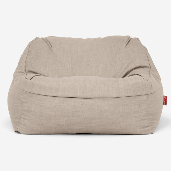 Sedia Pouf Sacco Sloucher - Effetto Lino Crema 02