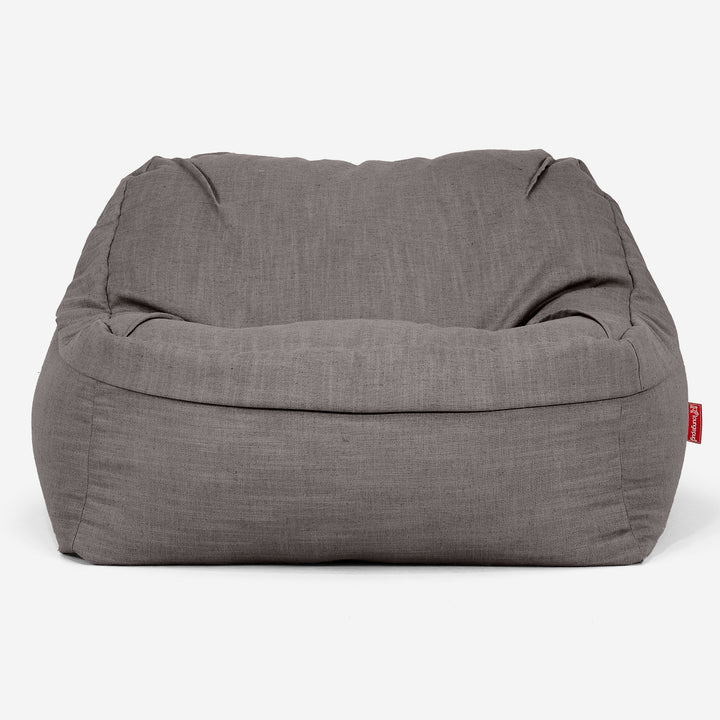 Sedia Pouf Sacco Sloucher - Effetto Lino Pizarra Gris 02