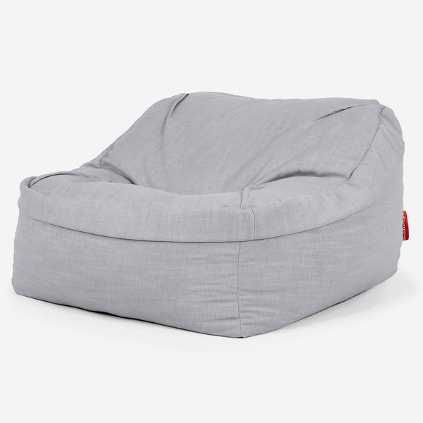 Sedia Pouf Sacco Sloucher - Effetto Lino Plata 01