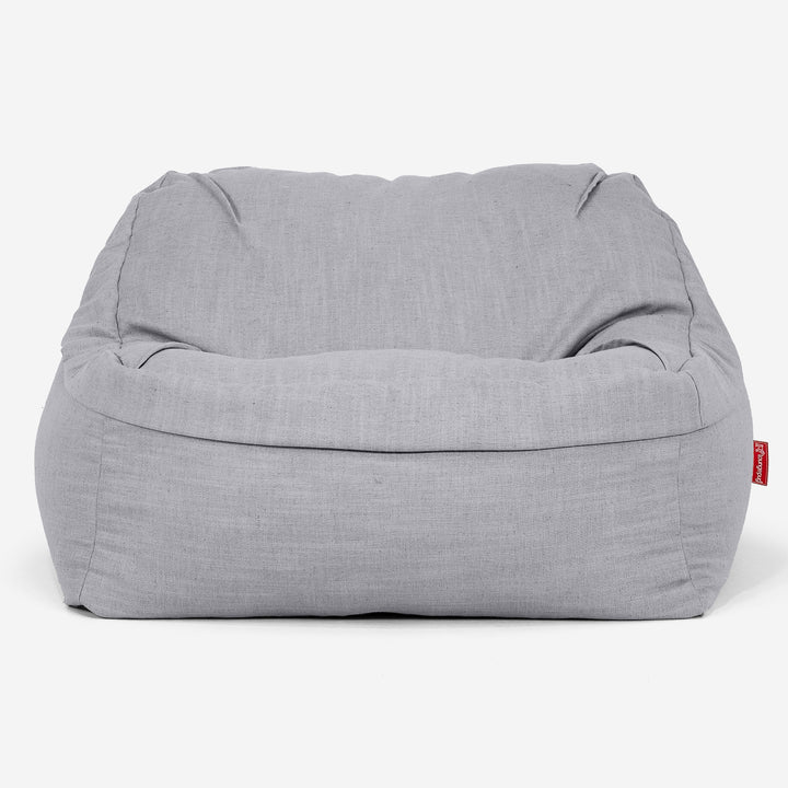 Sedia Pouf Sacco Sloucher - Effetto Lino Plata 02