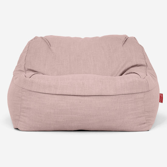 Sedia Pouf Sacco Sloucher - Effetto Lino Rosa 02