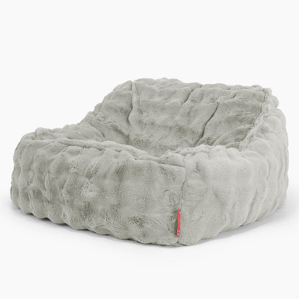 Sedia Pouf Sacco Sloucher - Pelliccia Sintetica a Bolle Verde Salvia 01