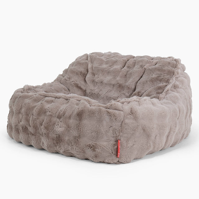 Sedia Pouf Sacco Sloucher - Pelliccia Sintetica a Bolle Visone 01