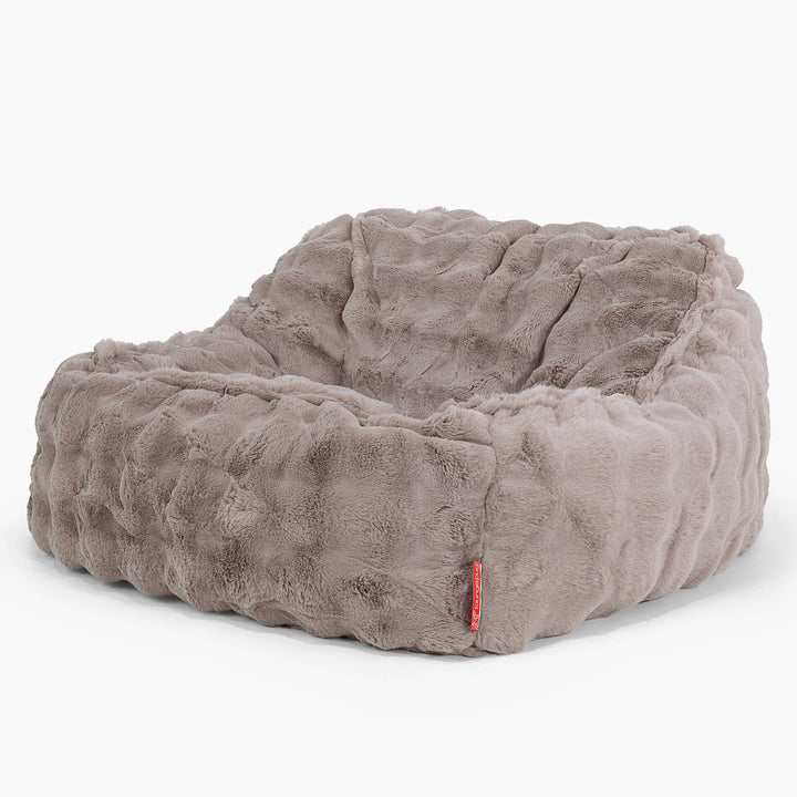 Sedia Pouf Sacco Sloucher - Pelliccia Sintetica a Bolle Visone 01