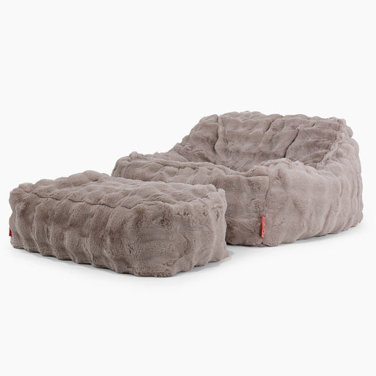 Sedia Pouf Sacco Sloucher - Pelliccia Sintetica a Bolle Visone 02
