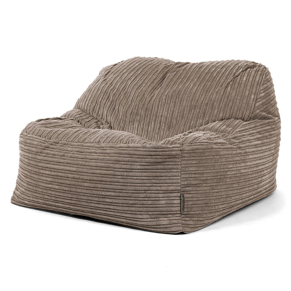Sedia Pouf Sacco Sloucher - Velluto a Coste Grigio Tortora 01