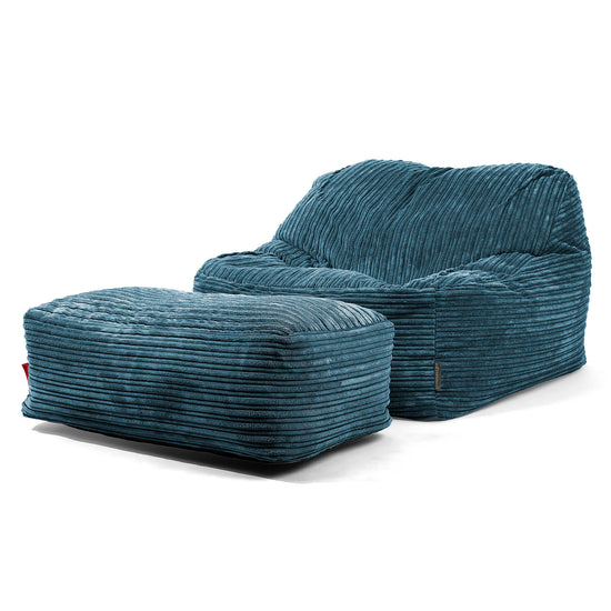 Sedia Pouf Sacco Sloucher - Velluto a Coste Navy 02