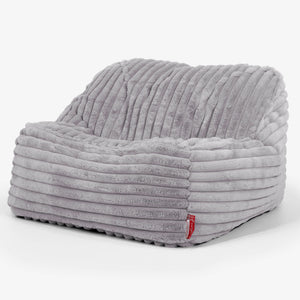 Sedia Pouf Sacco Sloucher - Velluto Felpato Ultra Morbido Grigio